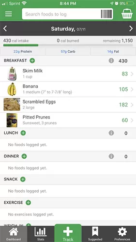 macronutrient tracking with Nutritionix Track app